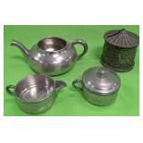 U - VINTAGE COIN BANK, TEAPOT, C&S SET (P428)