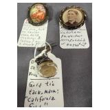 U - VTG & VICTORIAN BROOCHES, GOLD TIE TACK (L80)