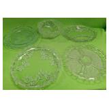 U - LOT OF GLASS PLATTERS & SERVING BOWL (P524)