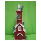 U - WOODEN CHURCH CHRISTMAS DECORATON 24"T