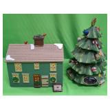 U - DEPT 56 SNOW VILLAGE HOUSE, TREE DECANTER