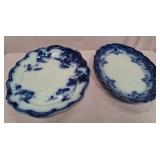 U - TWO PIECES BLUE & WHITE TRANSFERWARE (P333)