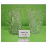 U - BRILLIANT PERIOD CUT GLASS PITCHER & VASE (P69