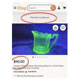 U - VINTAGE COLLECTIBLE GREEN GLASS VASES, C&S SET