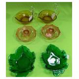 U - SIX PIECES VINTAGE COLLECTIBLE GLASSWARE
