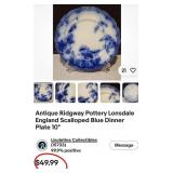 U - TWO PIECES BLUE & WHITE TRANSFERWARE (P333)