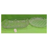 U - TWO VINTAGE GLASS PLATTERS (P234)