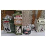 503 - COLEMAN CAMPING COOKWARE, CUTLERY, FUEL