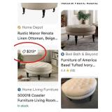 402 - ROUND UPHOLSTERED OTTOMAN (U8)