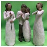 U - THREE WILLOW TREE FIGURINES (A9)