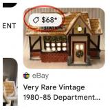 U - THREE DEPT 56 CHRISTMAS VILLAGE SHOPS/ CHURCH