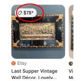 U - LAST SUPPER FRAMED ARTWORK 12X18" (P523)