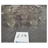 U - FIVE PIECES VINTAGE FOSTORIA GLASSES (L14)