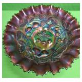 U - VINTAGE CARNIVAL GLASS BOWL (P232)