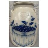 U - SALMON FALLS STONEWARE BLUEBERRY BASKET CROCK