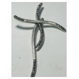 STERLING SILVER MARCASITE CROSS PENDANT 5.80GRS