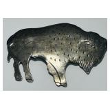 STERLING SILVER BUFFALO BROCH 13.50GRS