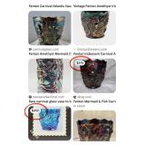 503 - FENTON AMETHYST MERMAID CARNIVAL GLASS VASE