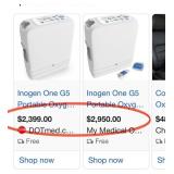 503 - INOGEN ONE G5 PORTABLE OXYGEN CONCENTRATOR