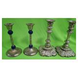 U - TWO PAIR VINTAGE CANDLESTICKS (P458)