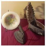 J2 - ANTIQUE IRONS & DECORATIVE PLATE (L78)