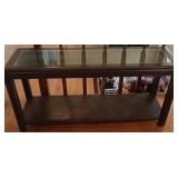 J2 - CONSOLE TABLE WITH GLASS INSET TOP (L1)