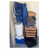 J3 - STACKING CHAIRS, COOLER, WIRE BASKET, MORE