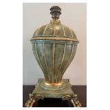J3 - MAITLAND-SMITH GREEN & BRONZE LIDDED URN (L6)