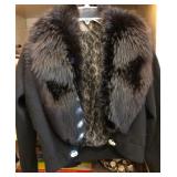 J3 -LADIES SWEATER JACKET WITH FUR COLLAR (M104)