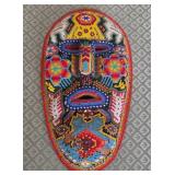O - VINTAGE BEADED CLAY MASK (E15)