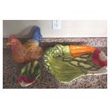 O - CERAMIC CHICKEN & VEGETABLE PLATES (K18)