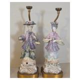 O - ANTIQUE CAPODIMONTE FIGURE TABLE LAMP BASES