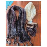 O - VINTAGE MINK STOLE, GLOVES, COLLAR (E97)