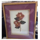 O - FRAMED FLORAL ART 21X17" (E78)