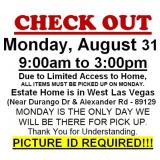 AUCTION PICK UP DAY & HOURS