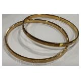 LOT OF TWO GOLD TONE BANGLES (A36)