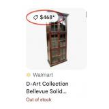 N1 - WOODEN GLASS DOOR CHINA CABINET (K19)