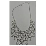 SILVERTONE BUBBLE STATEMENT NECKLACE (A49)