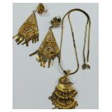 BEAUTIFUL FILIGREE EARRINGS AND NECKLACE (A106)