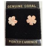 GENUINE CORAL EARRINGS (A117)