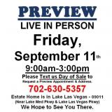 PREVIEW LIVE IN PERSON - Friday, September 11th