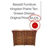 N1 - BASSETT WOOD DRESSER WITH MIRROR (M87)