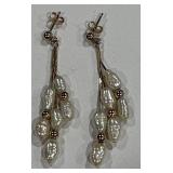 14K PEARL EARRINGS 2.2 GRS (A118)