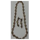 VINTAGE GOLDTONE EARRINGS /NECKLACE SET