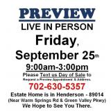 PREVIEW LIVE IN PERSON - Friday, September 25th