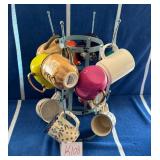 J1 - VINTAGE METAL COFFEE MUG RACK (K108)