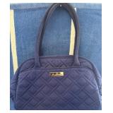 J1 - VERA BRADLEY QUILTED NAVY HANDBAG (K74)