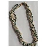 542 - PEARL & JADE NECKLACE W/ 14K GOLD CLASP