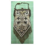 513 - ART DECO METAL MESH BEADED EVENING BAG