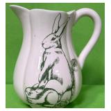 513 - J.WILFRED BUNNY TOILE PITCHER 8"T (F70)